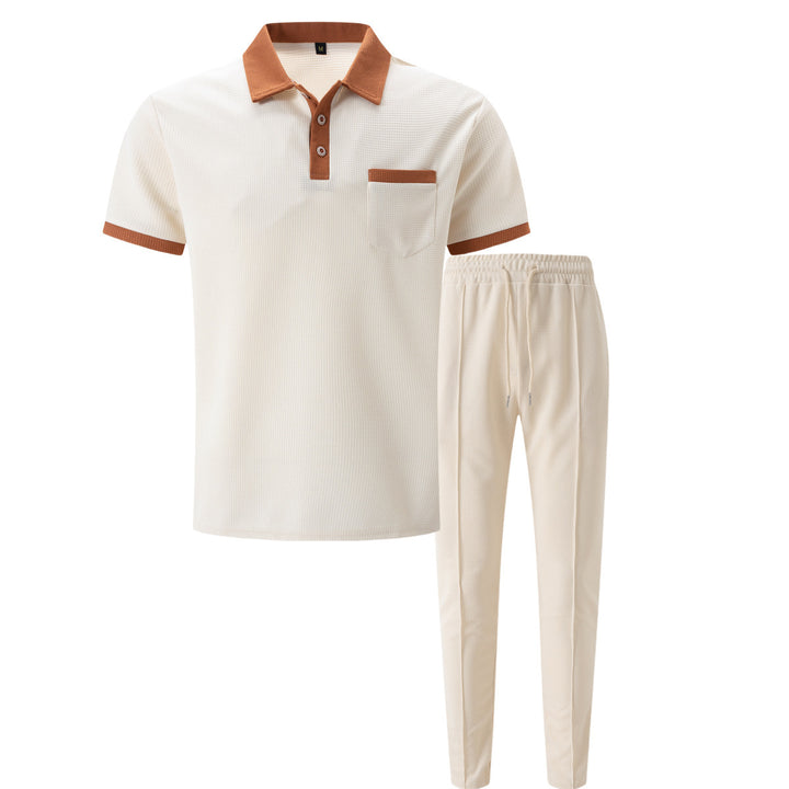 Herre elegant poloshirt og komfortabel joggingbukser sæt Stilla