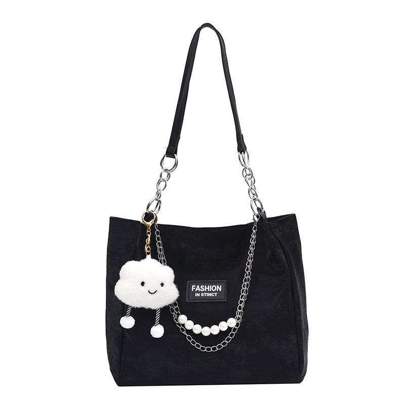 Femme Struktureret Velour Tote Bag Stilla