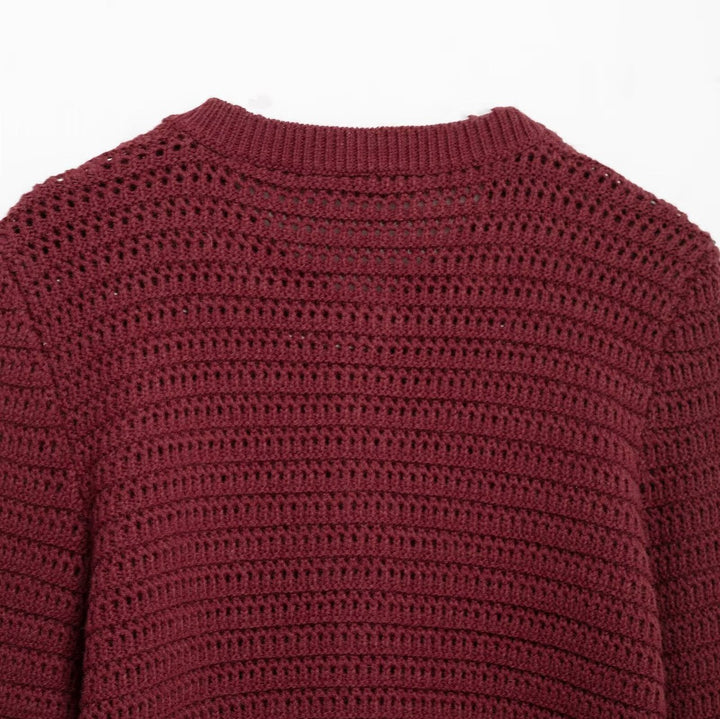 Femme Struktureret Strikcardigan med Knaplukning Stilla