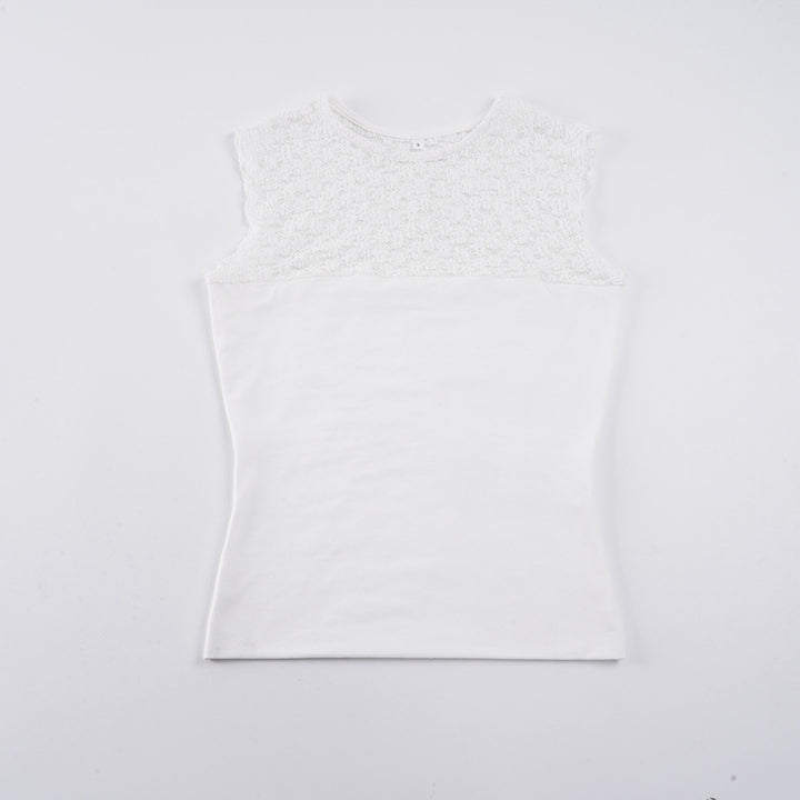 Dame top med elegant spidsbort Skovae
