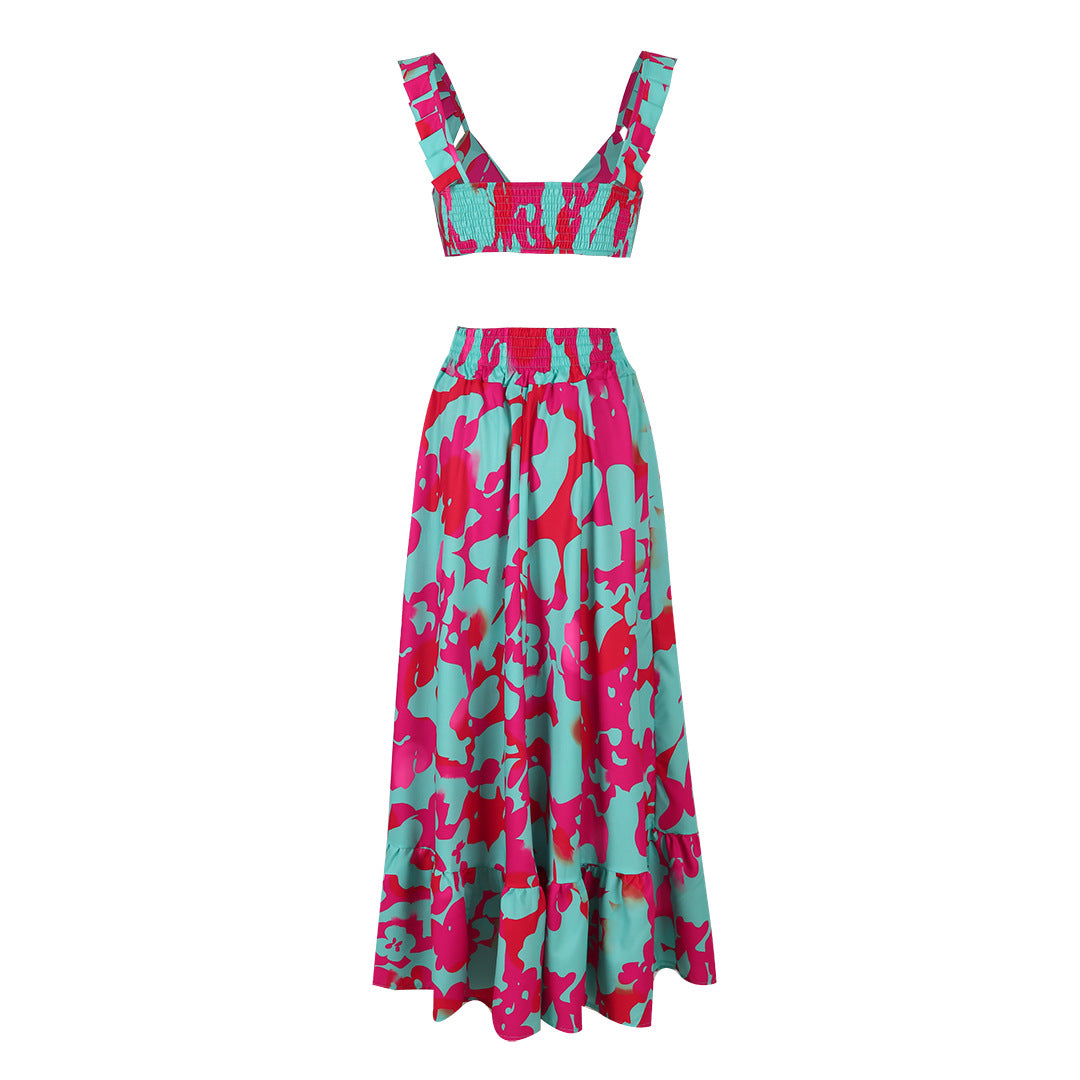 Dame Maxikjole med flydende skirt og legende top Stilla