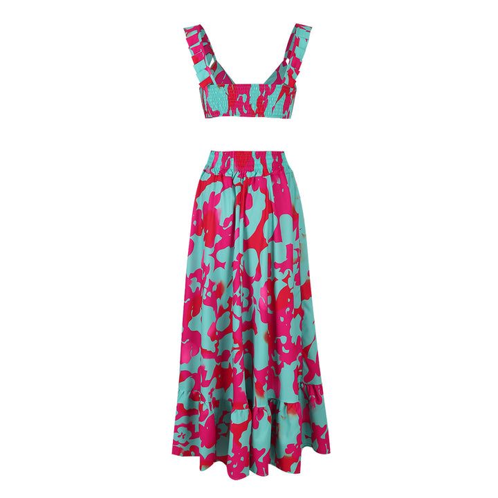 Dame Maxikjole med flydende skirt og legende top Stilla