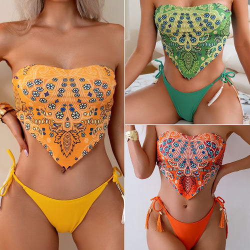 Dame Bandeau-bikini-sæt Skovae