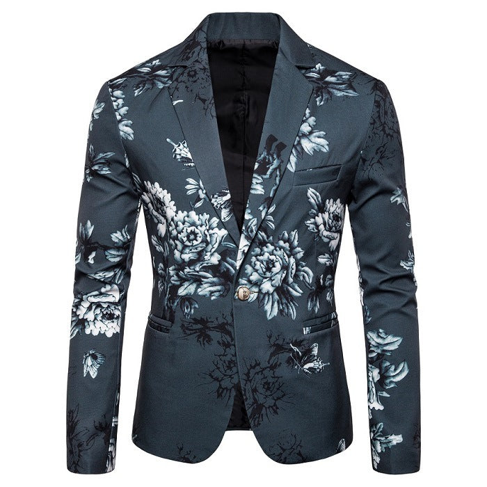 Herre elegant blazer med floral design Stilla