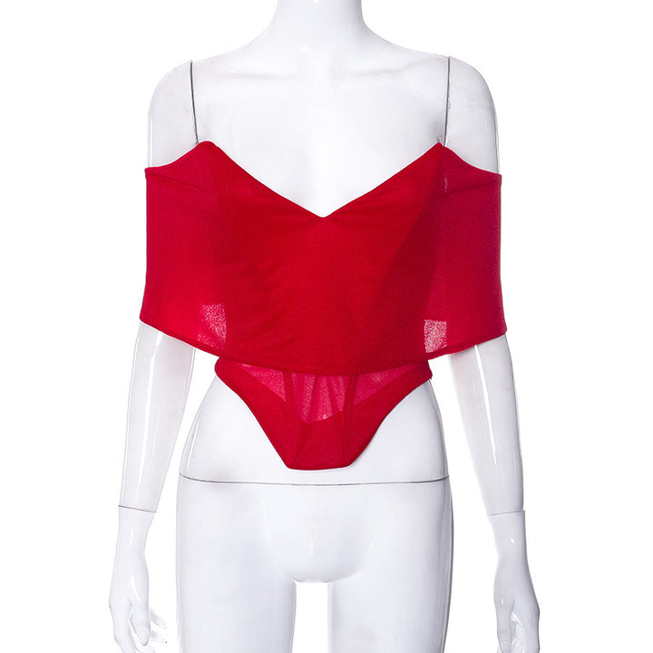 Dame Off-Shoulder Body med gennemsigtigt design Stilla