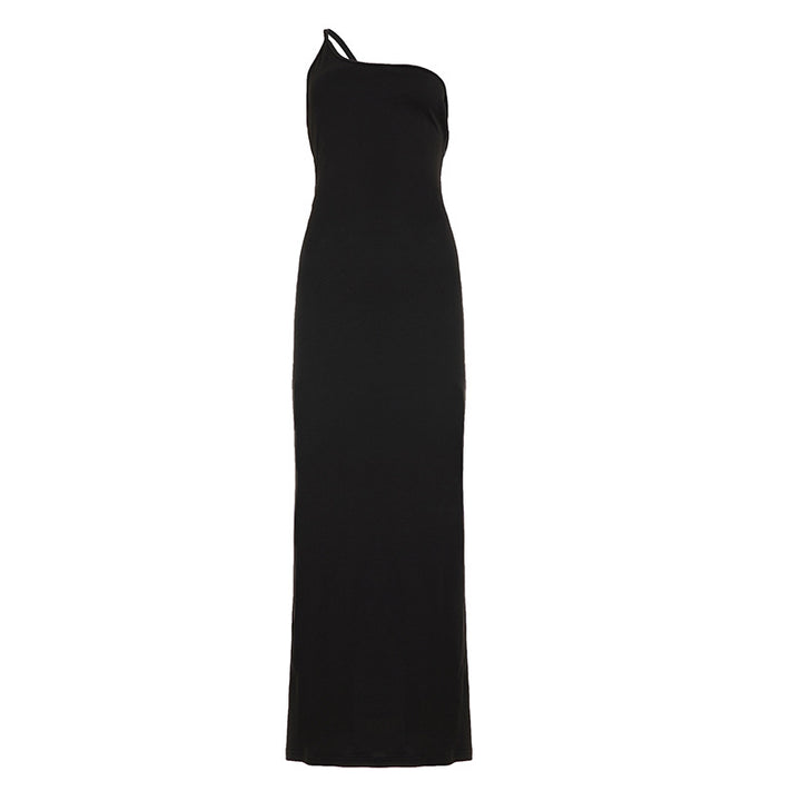 Dame elegant maxikjole med smalt snit og afslappet strapless design Skovae