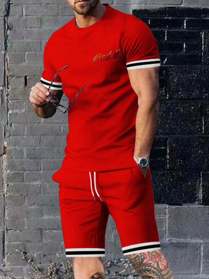 Herrer Sporty kortærmet T-shirt og shorts sæt Stilla