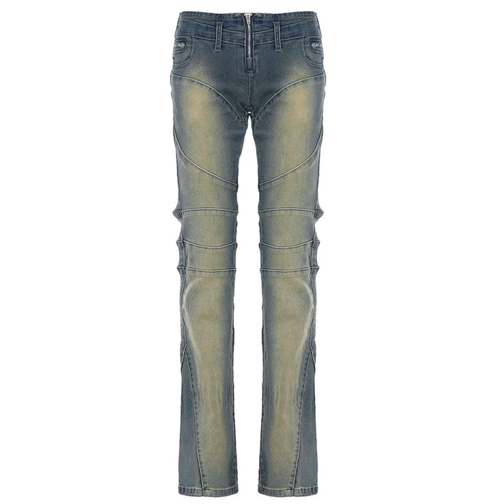 Dame Bootcut Jeans med fashionable syninger og komfortabel elastisk talje Skovae
