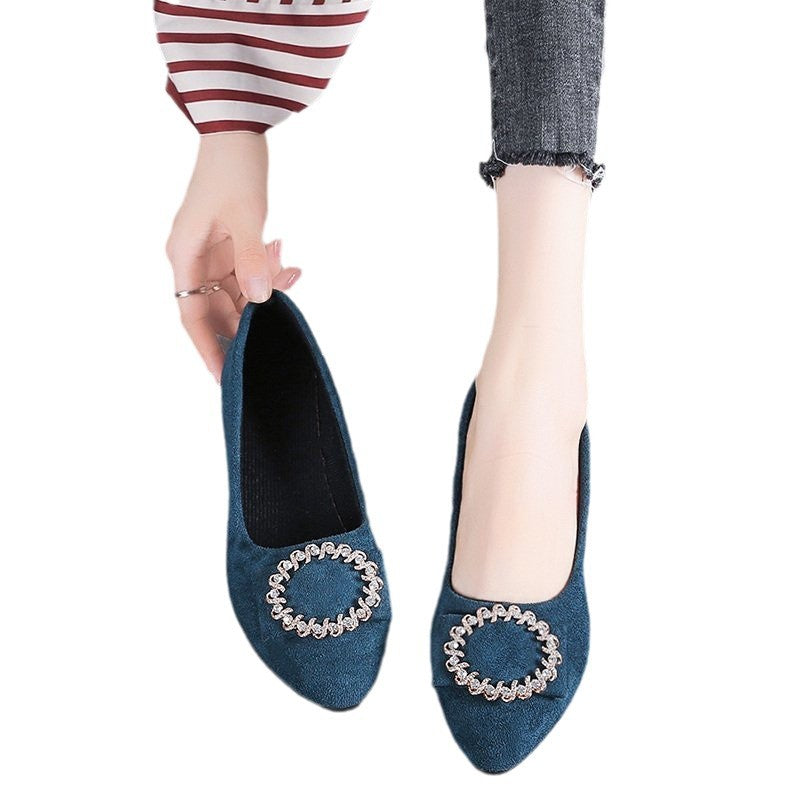 Dame elegante Ballerinas med glitrende strass-accents og blødt overmateriale Stilla