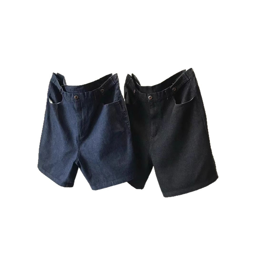 Femme Taljede Denim-Shorts med Opfoldet Kant Stilla