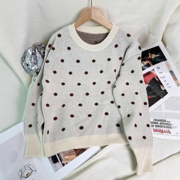 Dame moderne sweater med livligt prikkedesign Stilla