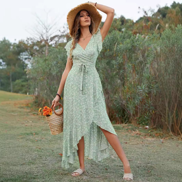 Femme Floral Print Maxi Wrap Kjole Stilla