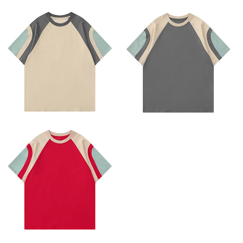 Dame farveblokeret relaxed fit T-shirt Stilla