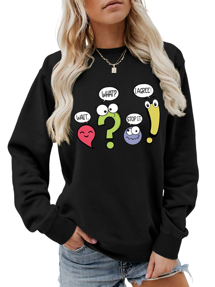Kvinders afslappede sweater med humoristisk print Stilla