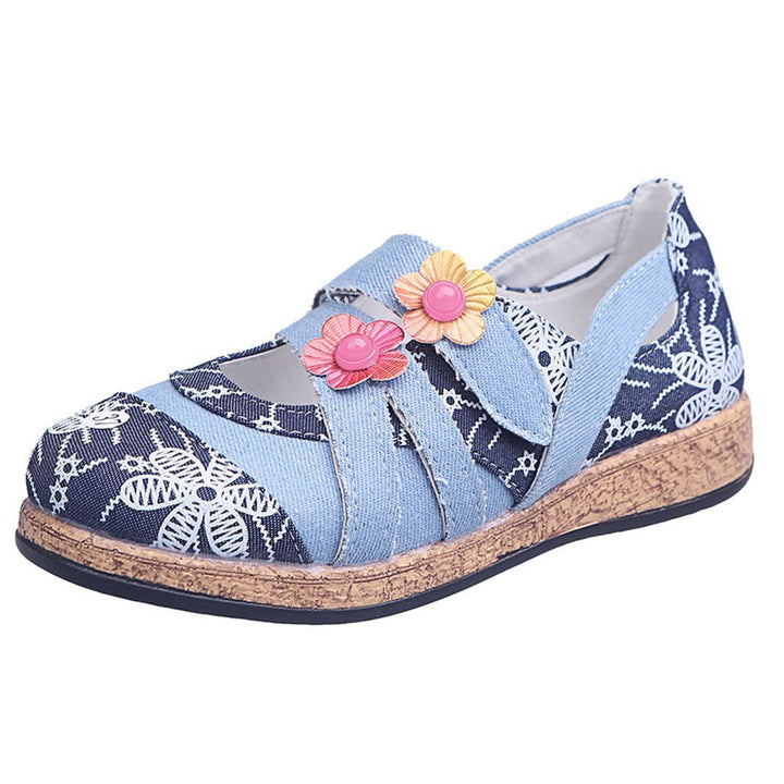 Dame Komfortable Sandaler med floral design og elastiske remme Stilla
