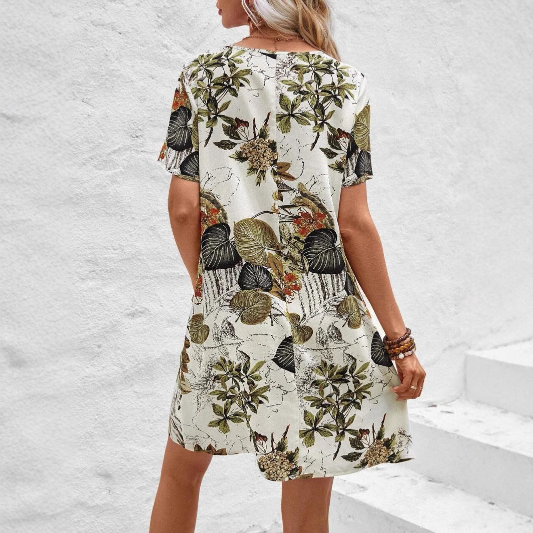 Dame Relaxed Fit Blomster Casual Kjole Stilla