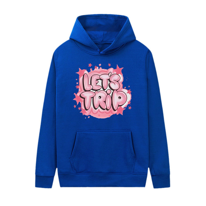 Dame hoodie med stilfuld graffiti print og behagelig pasform Skovae