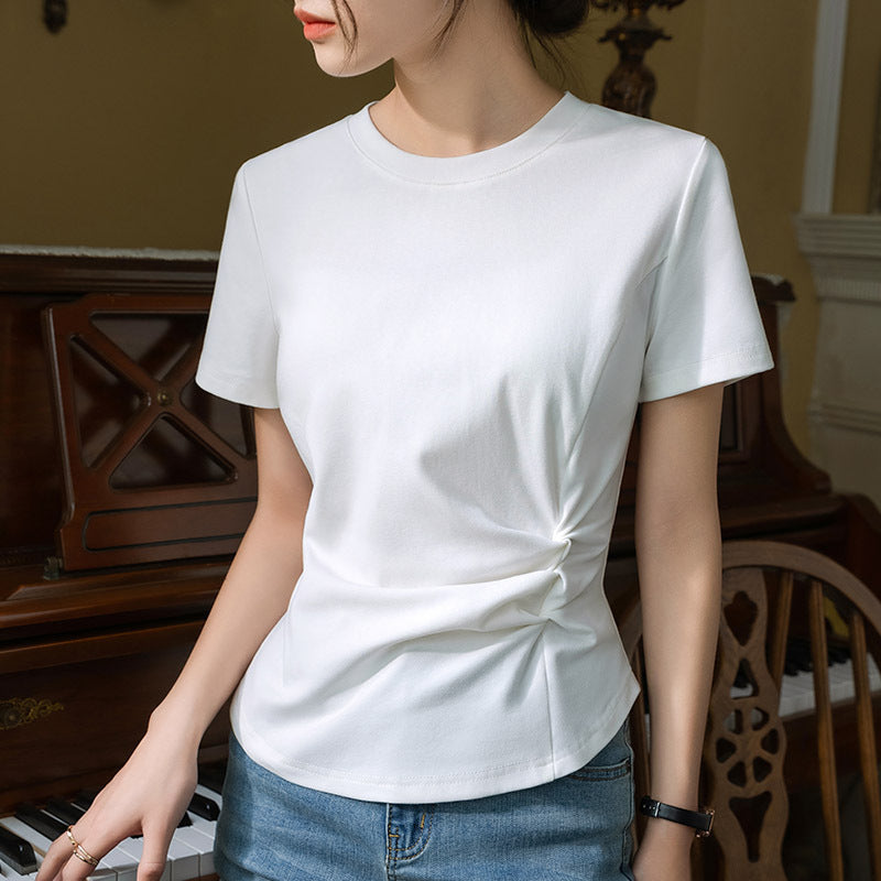 Dame Figurtilpasset T-shirt med sidelommet Stilla