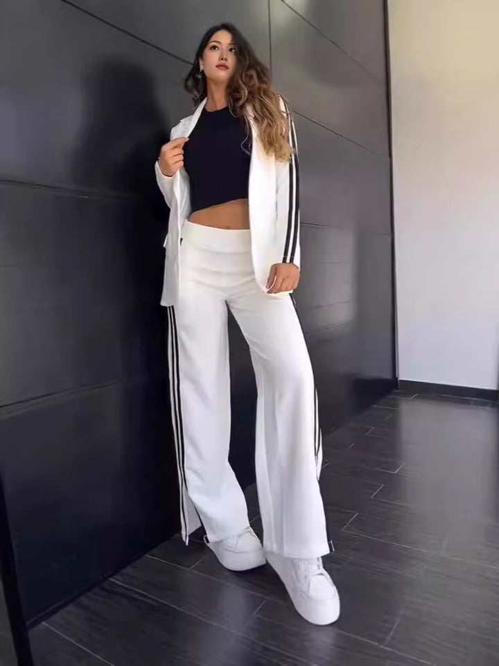 Femme Athleisure Blazer og Bredde-Bukser Sæt Stilla