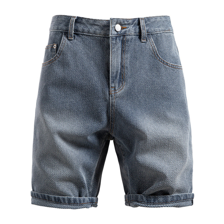 Herre jeans-shorts i afslappet design med højt hævede benafslutninger og sidelommer Stilla