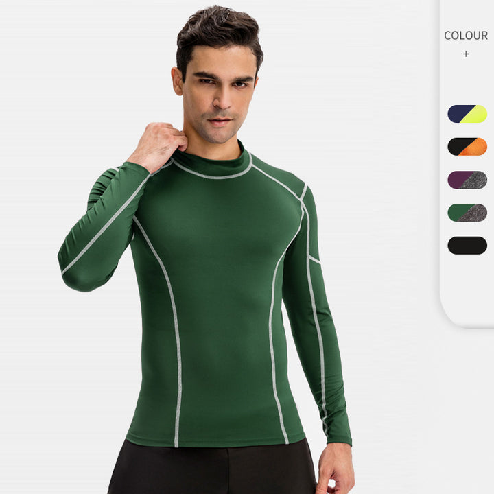Herrer funktionel T-shirt med høj krave og elastisk materiale Stilla