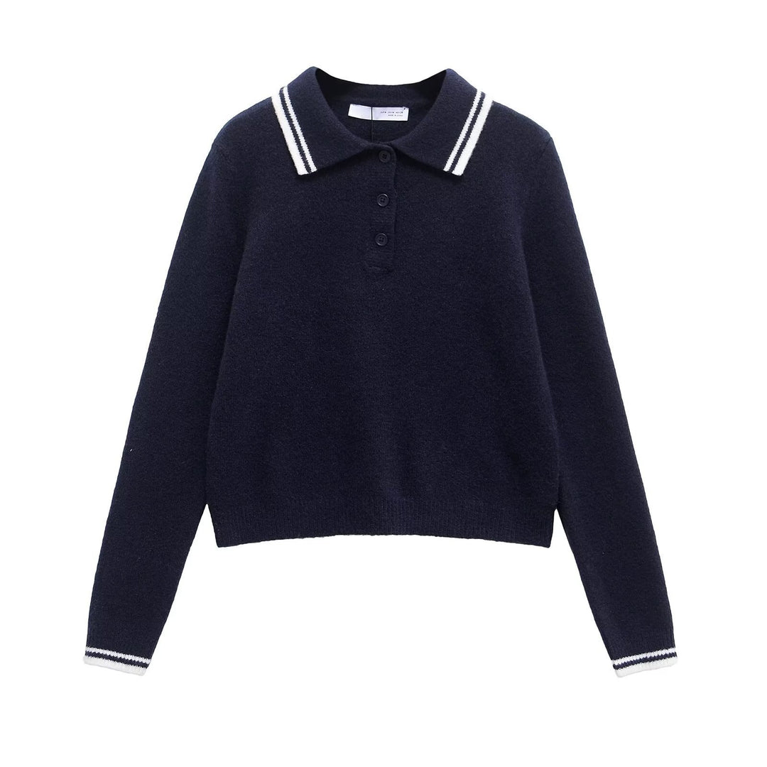 Femme Cropped Polo Pullover Stilla