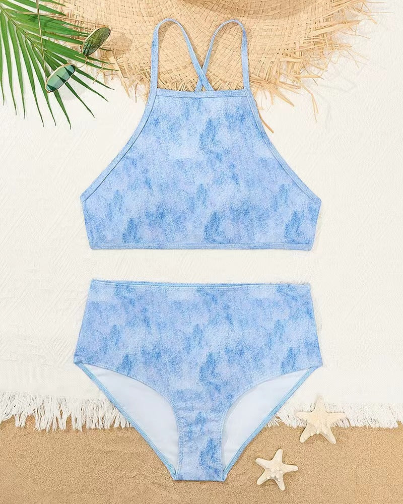 Dame bikini-sæt med kreative grafikdetails og justerbare stropper Stilla