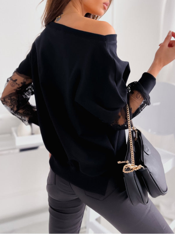 Dame Elegant Off-Shoulder Blonde Ærme Top Stilla