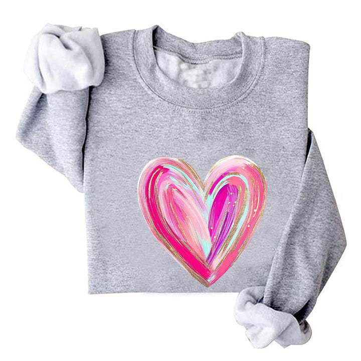 Kvinders sweatshirt med kreativt hjerte design Stilla
