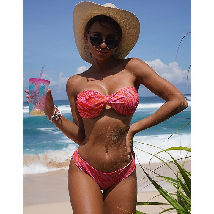 Damer Stilfuldt Twist Front Bikini Sæt Stilla