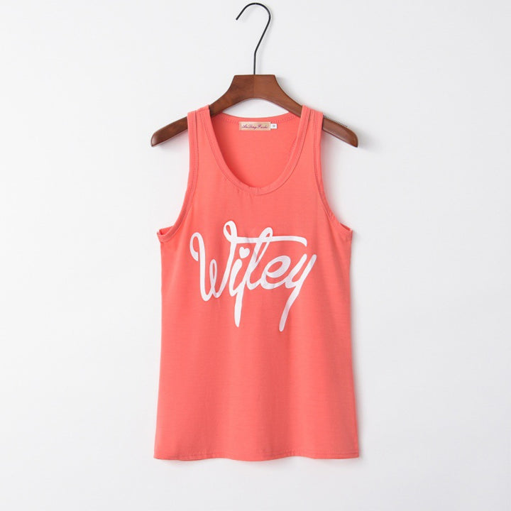 Kvinders tanktop med trendy tekst Stilla