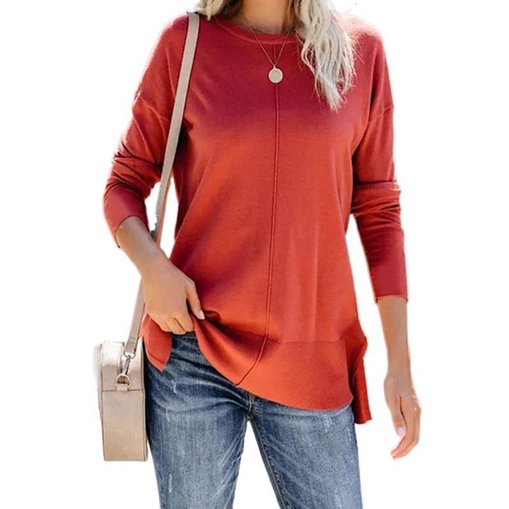 Dame moderigtigt longsleeve med sideslids Stilla