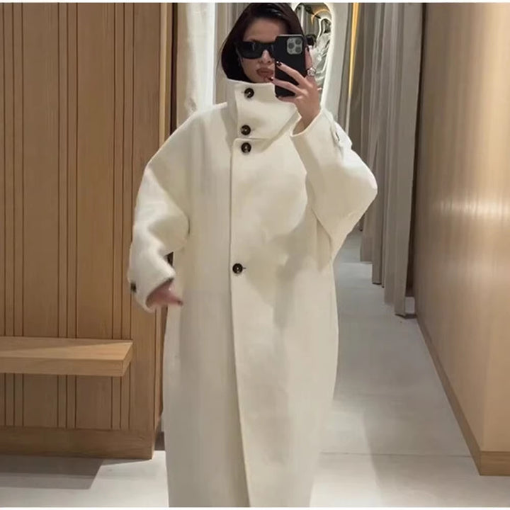 Dame Mode Oversized Frakke med Høj Krave Stilla