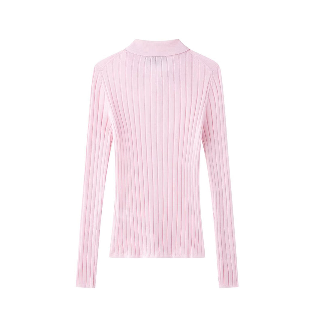 Femme Ribstrik Knap-Op Cardigan Stilla