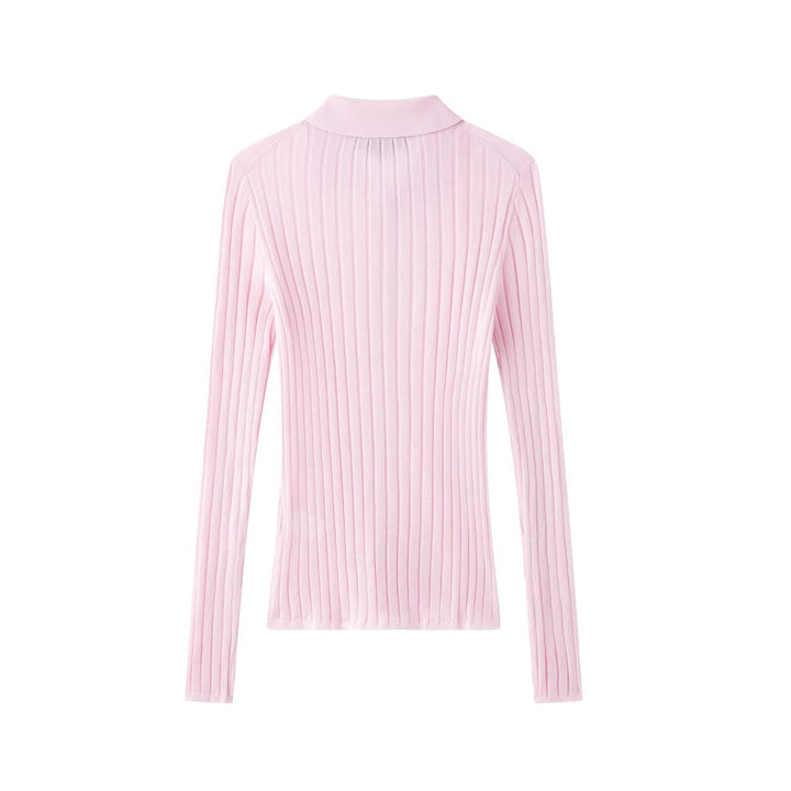 Femme Ribstrik Knap-Op Cardigan Stilla
