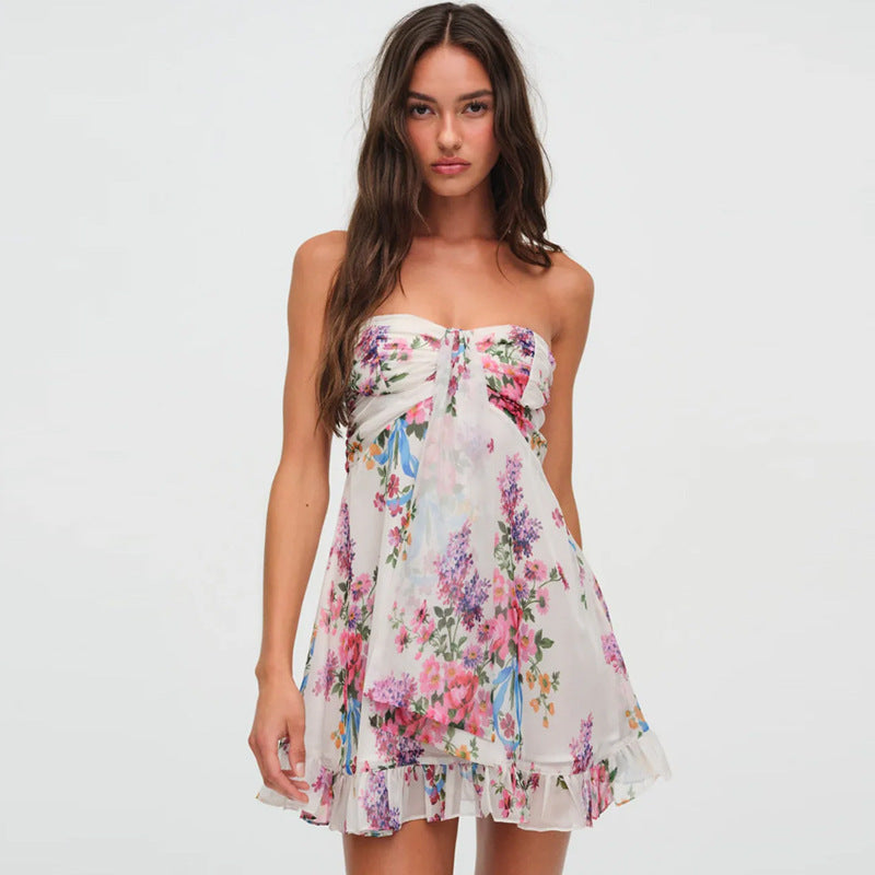 Dame sommerkjole med blomsterprint Stilla