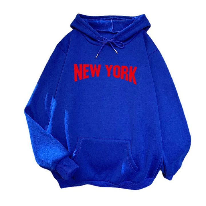 Kvinders hoodie med stilfuldt New York design Skovae