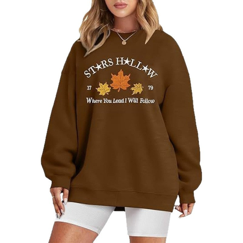 Kvinders sweatshirt med en løs pasform og dekorativt efterårsmotiv Stilla