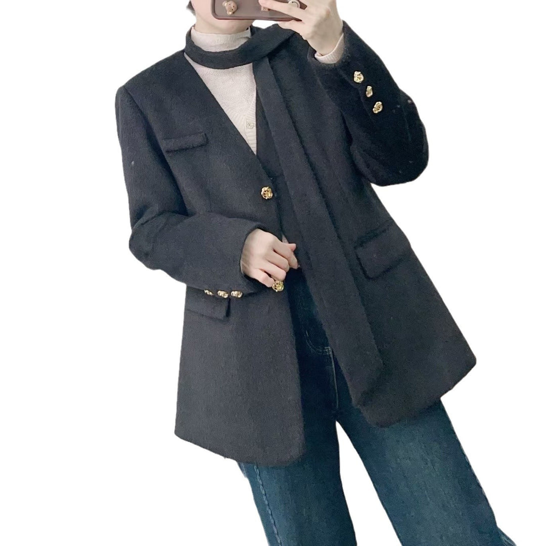 Dame Moderne Blazer med gyldne knapper og lommer Stilla