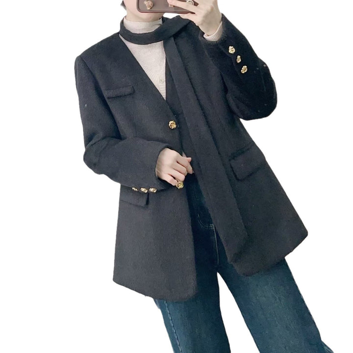 Dame Moderne Blazer med gyldne knapper og lommer Stilla