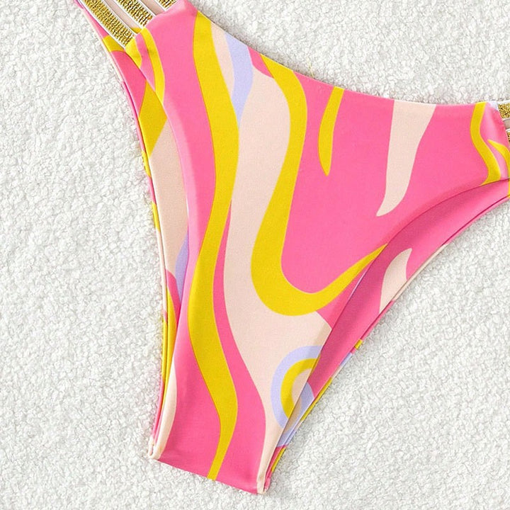 Damebikini med iøjnefaldende bølgedesign Skovae