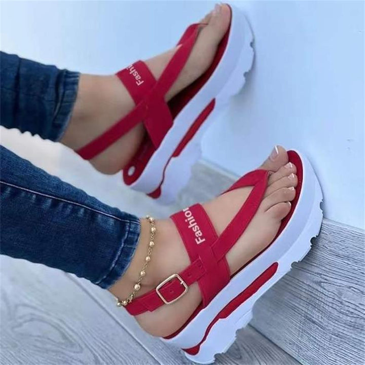 Dame komfortable platform sandaler med justerbart remdesign og skridsikker sål Stilla