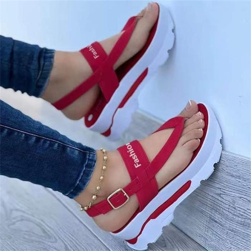 Dame komfortable platform sandaler med justerbart remdesign og skridsikker sål Stilla
