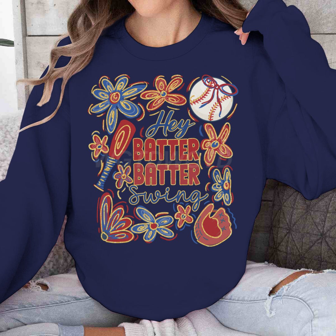Dame sweatshirts med kreativ baseballmotiv og afslappet snit Stilla