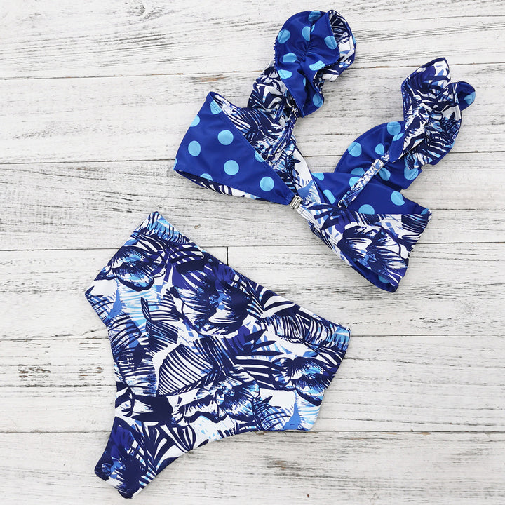 Dame bikini-sæt med florlet design og legende prikker Stilla