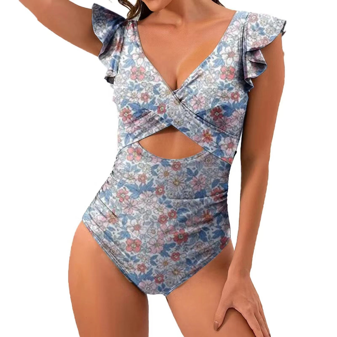 Dame Rynkekrave Stribet Én-dels Badedragt Stilla
