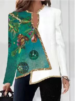 Stilla | Elegant Lange Ærmer Scoop Hals Asymmetrisk Høj Lav Bluse