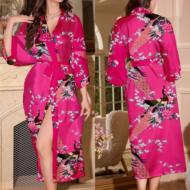 Dame Kimono-robe med blomstermønster Stilla