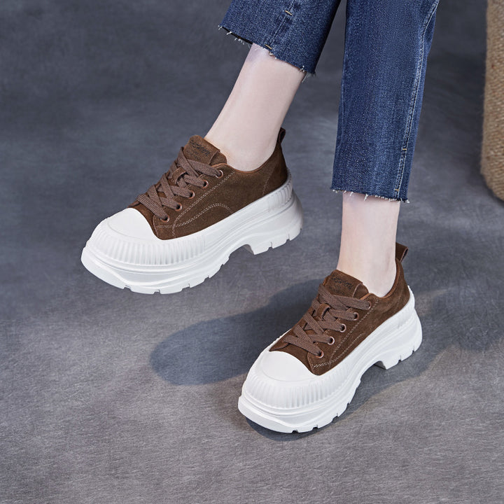 Femme platform snørresko med struktureret sål Stilla