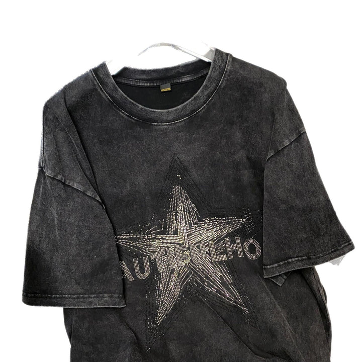Dame T-shirt med funklende stjernemotiv og afslappet pasform Stilla